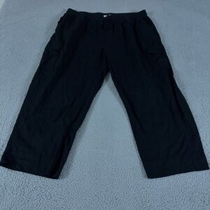 Pact Pants Womens XXL Black Canopy Cargo Wide Leg Organic Cotton Linen Boho